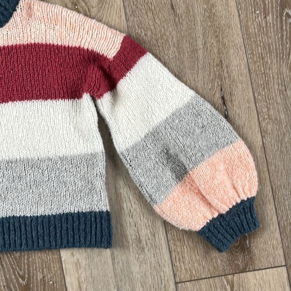Tucker + Tate Striped Wool Blend Knit Sweater with Balloon Sleeves - Picture 3 of 7